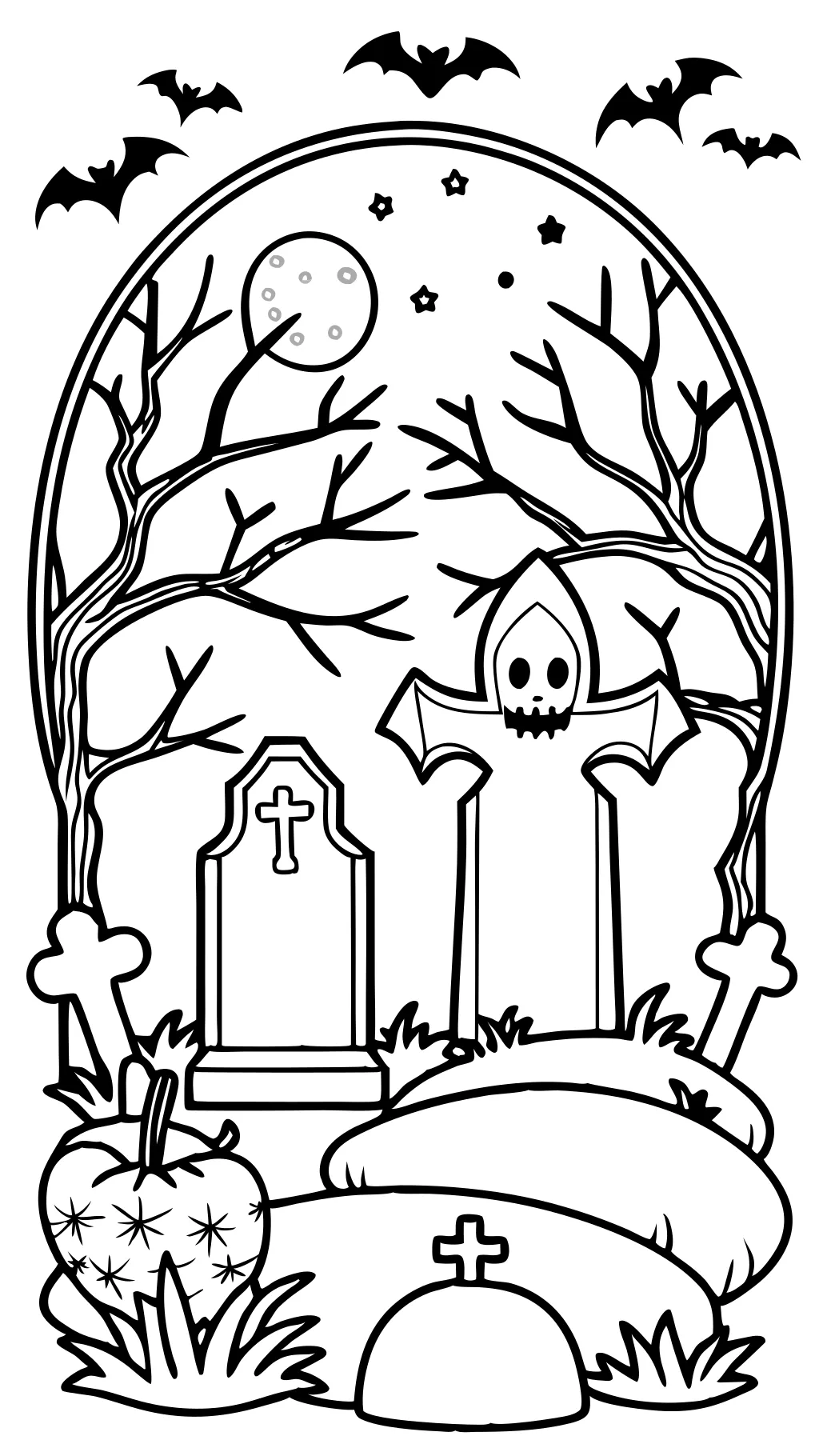 graveyard coloring pages